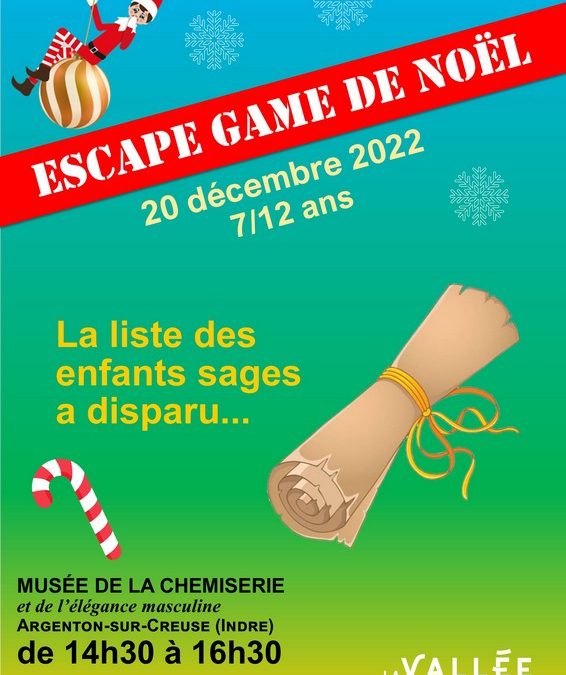 Mardi 20 décembre, escape game de Noël