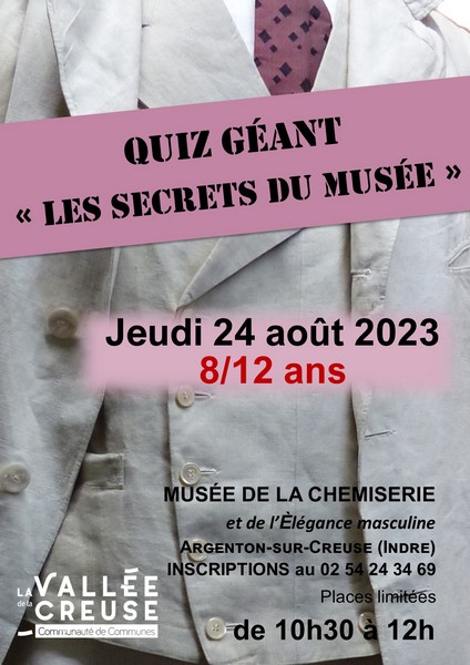 Jeudi 24 août, Quiz géant “Les secrets du musée”