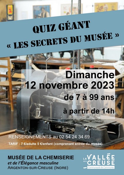 Dimanche 12 novembre, quiz géant “Les secrets du musée”